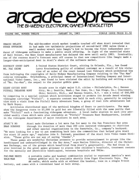 Cover of Arcade Express / Electronic Games Hotline issue 12