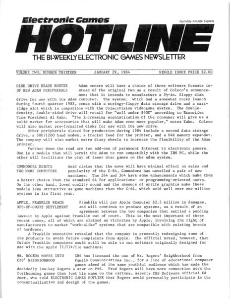 Cover of Arcade Express / Electronic Games Hotline issue 13