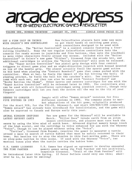Cover of Arcade Express / Electronic Games Hotline issue 13