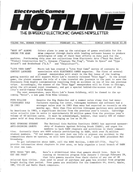 Cover of Arcade Express / Electronic Games Hotline issue 14