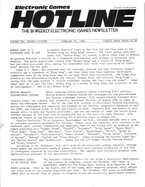 Cover of Arcade Express / Electronic Games Hotline issue 15