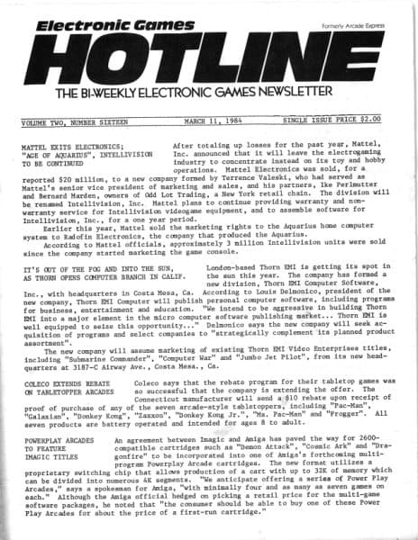Cover of Arcade Express / Electronic Games Hotline issue 16