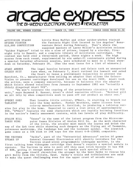 Cover of Arcade Express / Electronic Games Hotline issue 16