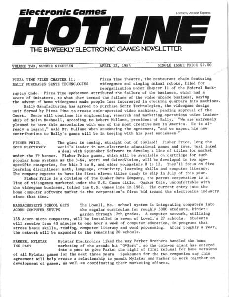 Cover of Arcade Express / Electronic Games Hotline issue 19