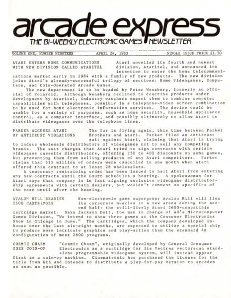 Cover of Arcade Express / Electronic Games Hotline issue 19