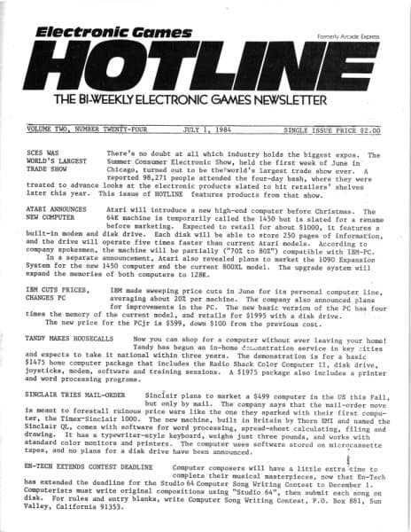 Cover of Arcade Express / Electronic Games Hotline issue 24