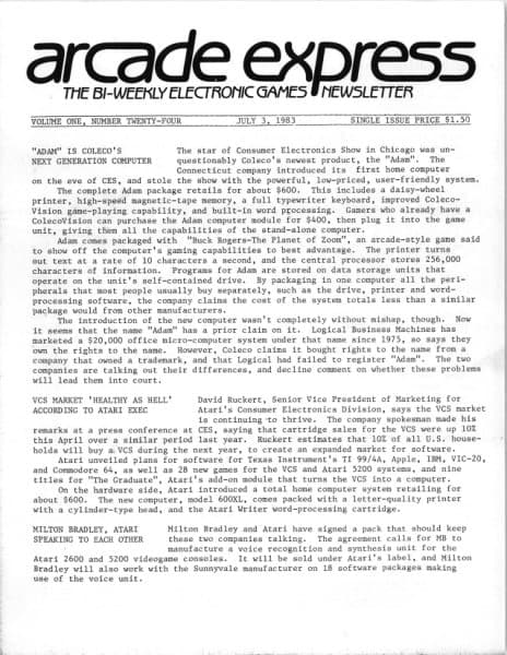 Cover of Arcade Express / Electronic Games Hotline issue 24