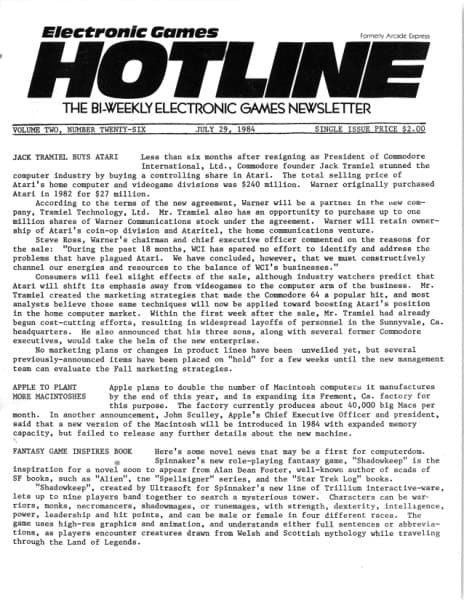 Cover of Arcade Express / Electronic Games Hotline issue 26