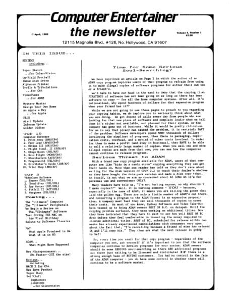 Cover of Computer Entertainer issue 1