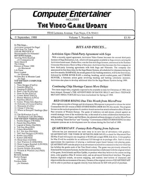 Cover of Computer Entertainer issue 6