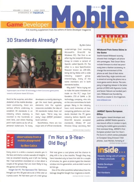 Cover of Game Developer issue 3
