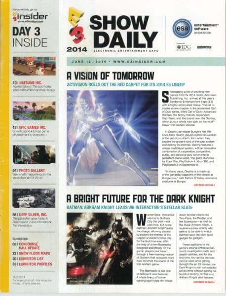 Cover of E3 Show Daily issue special