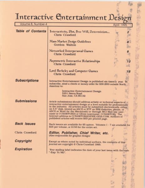 Cover of The Journal of Computer Game Design issue 4