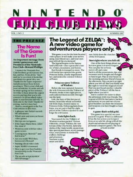 Cover of Nintendo newsletters issue 2